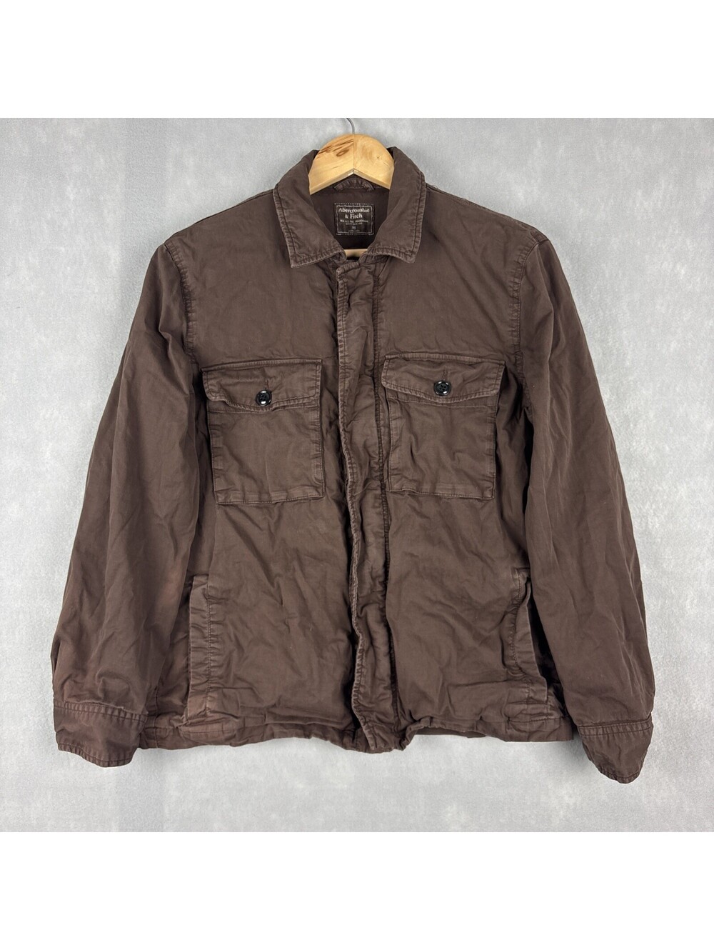 Abercrombie‎ & Fitch Military Field Jacket Womens XS Brown Cotton Y2K